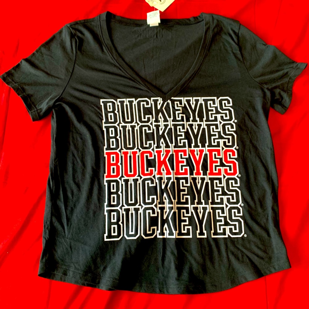 PINK V.S Collegiate Ohio State Buckeyes VNeck Tee